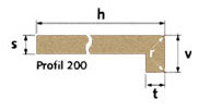 Parapet dřevotřískový v řezu