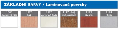 Základní barvy pro laminované povrchy